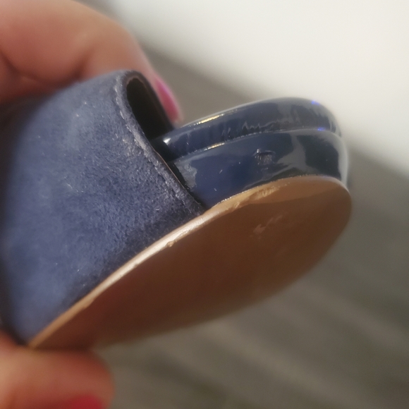 Schutz blue peep toe slip on heels size 8 - Picture 8 of 8